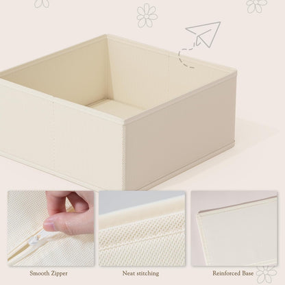 Drawer Organizer 18-Piece Set, Dresser Organizer for Baby Clothes, Foldable Closet Storage & Drawer Dividers for Underwear, Socks, Nursery (Beige)