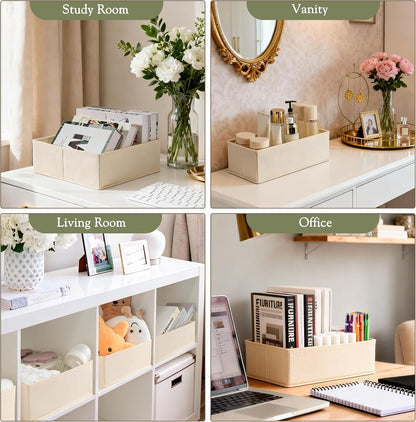 Drawer Organizer 18-Piece Set, Dresser Organizer for Baby Clothes, Foldable Closet Storage & Drawer Dividers for Underwear, Socks, Nursery (Beige)