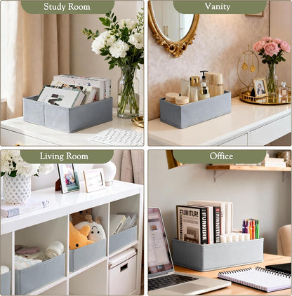 Drawer Organizer 18-Piece Set, Dresser Organizer for Baby Clothes, Foldable Closet Storage & Drawer Dividers for Underwear, Socks, Nursery (Beige)