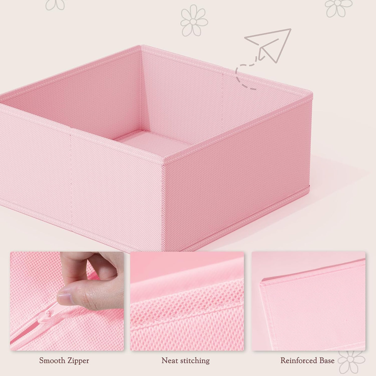 Drawer Organizer 18-Piece Set, Dresser Organizer for Baby Clothes, Foldable Closet Storage & Drawer Dividers for Underwear, Socks, Nursery (Beige)