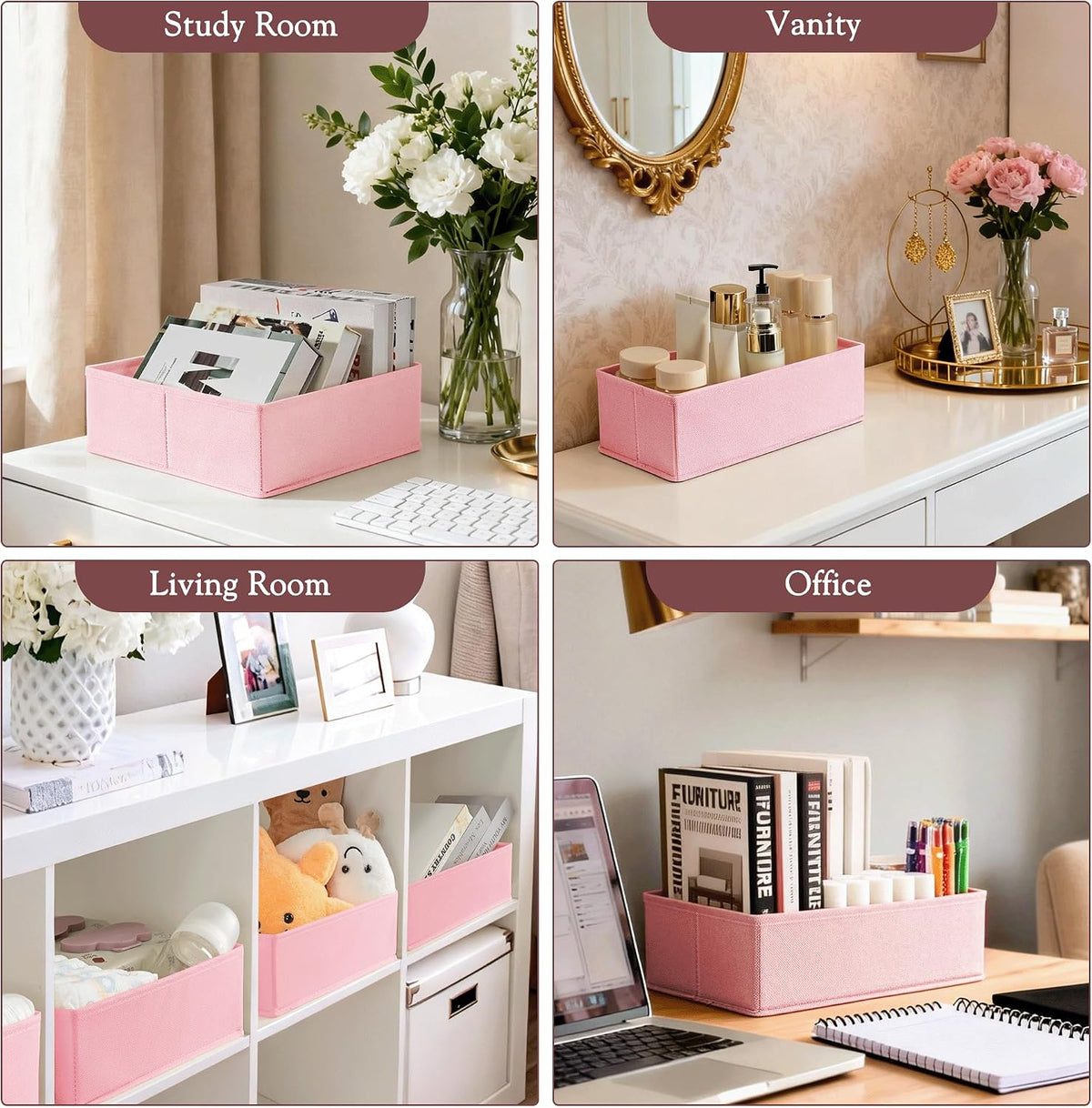 Drawer Organizer 18-Piece Set, Dresser Organizer for Baby Clothes, Foldable Closet Storage & Drawer Dividers for Underwear, Socks, Nursery (Beige)