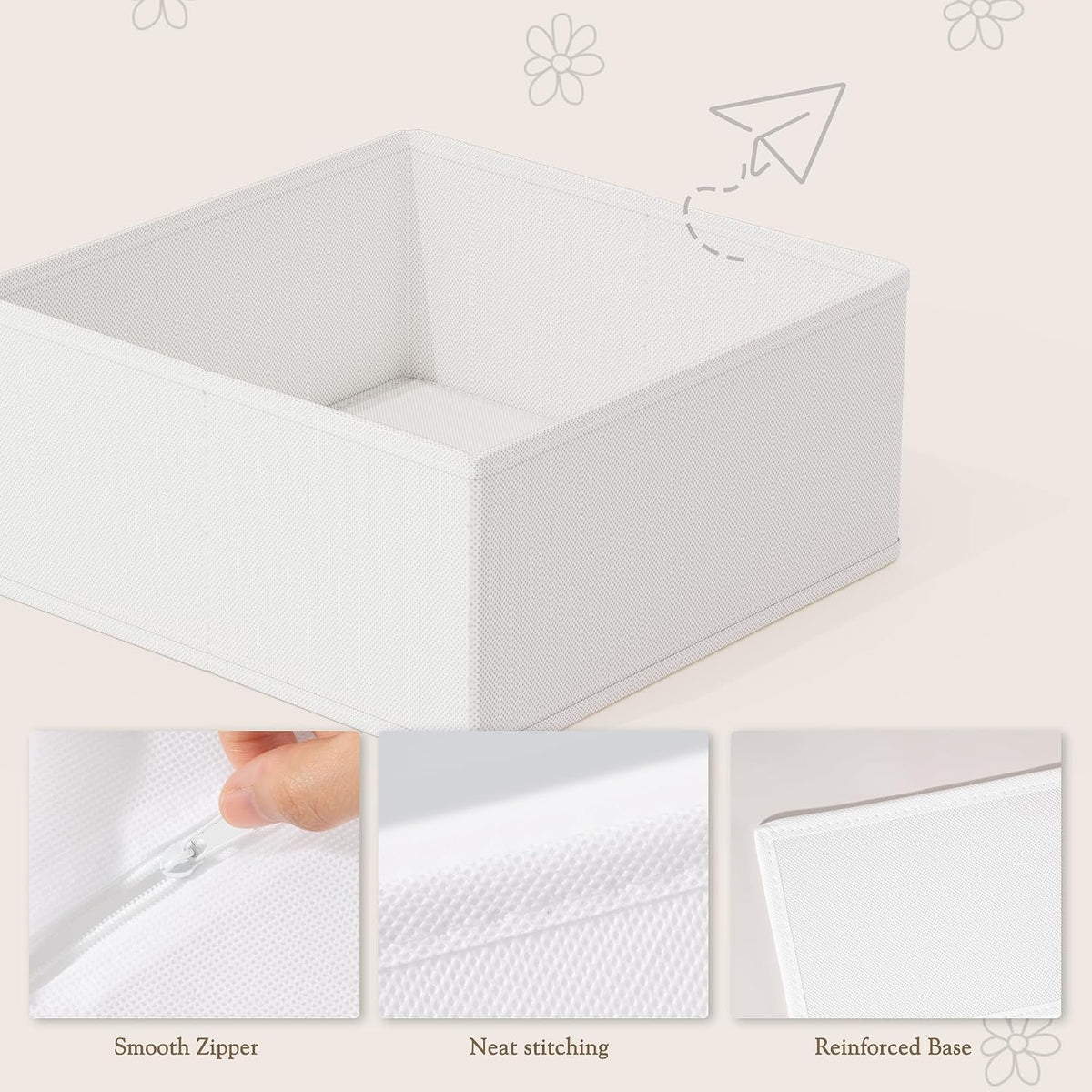 Drawer Organizer 18-Piece Set, Dresser Organizer for Baby Clothes, Foldable Closet Storage & Drawer Dividers for Underwear, Socks, Nursery (Beige)