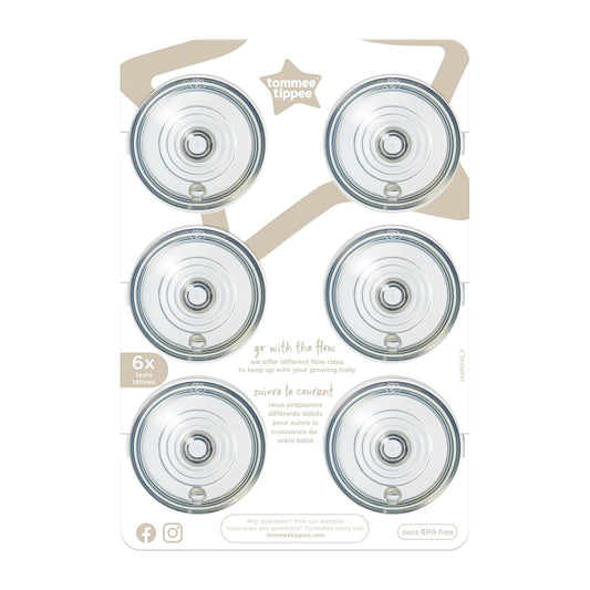 Natural Start Bottle Nipples, Fast Flow, 6m+ | Pack of 6, Breast-Like for a Natural Latch, Anti-Colic Valve, Soft Silicone, BPA Free