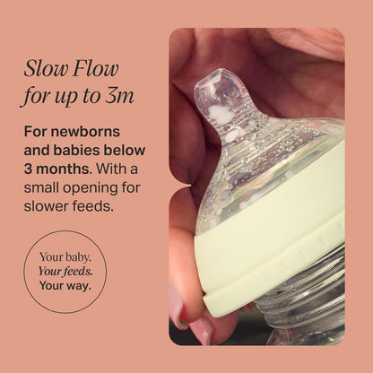 Natural Start Bottle Nipples, Fast Flow, 6m+ | Pack of 6, Breast-Like for a Natural Latch, Anti-Colic Valve, Soft Silicone, BPA Free