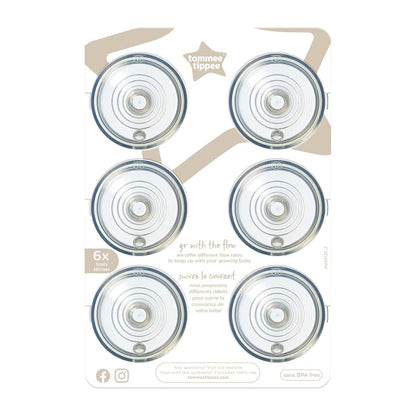 Natural Start Bottle Nipples, Fast Flow, 6m+ | Pack of 6, Breast-Like for a Natural Latch, Anti-Colic Valve, Soft Silicone, BPA Free