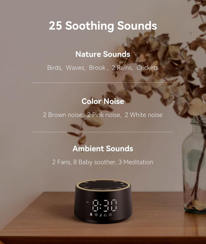 D1 Nova Sound Machine Alarm Clock for Sleep, White Noise