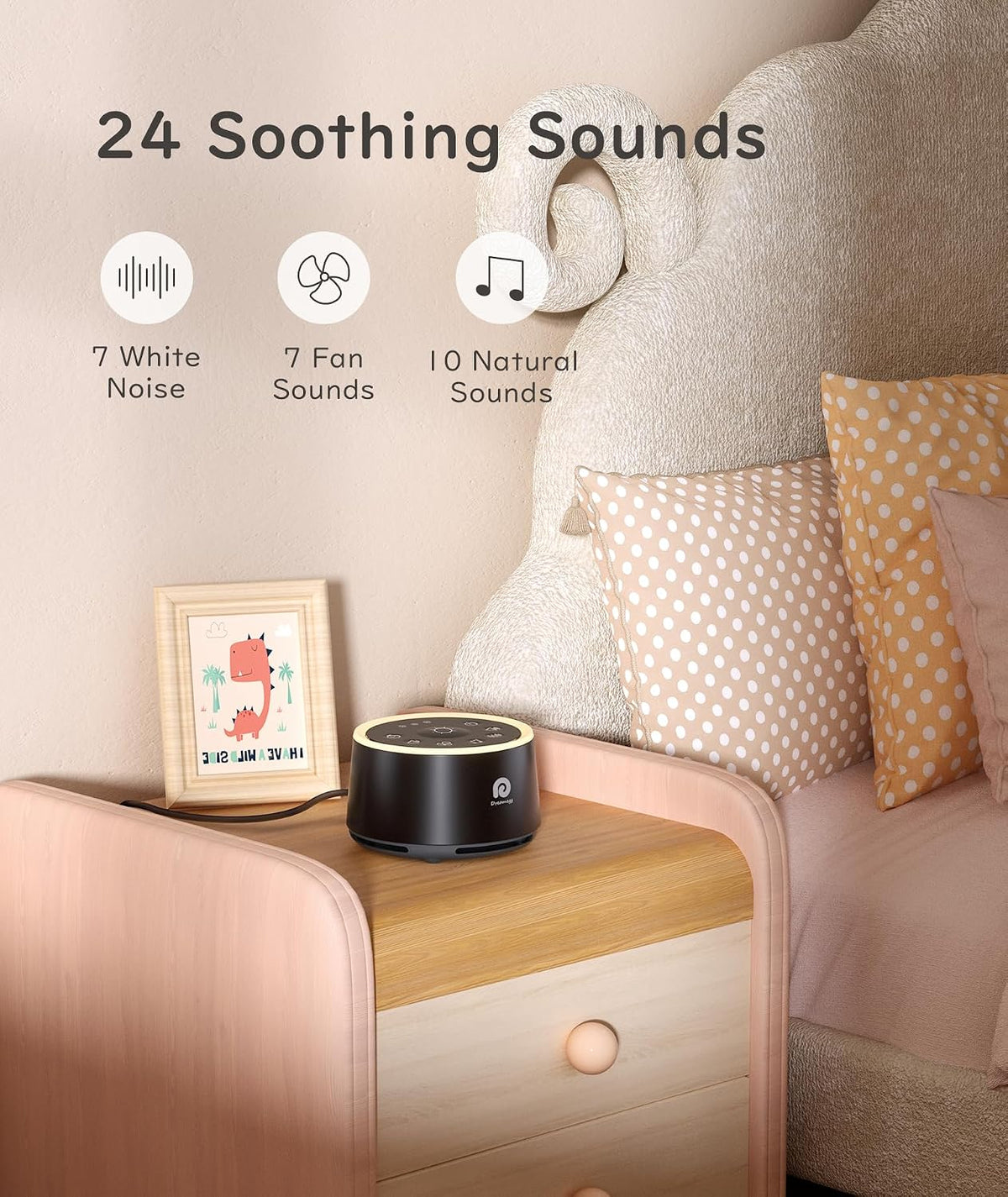 D1 Nova Sound Machine Alarm Clock for Sleep, White Noise