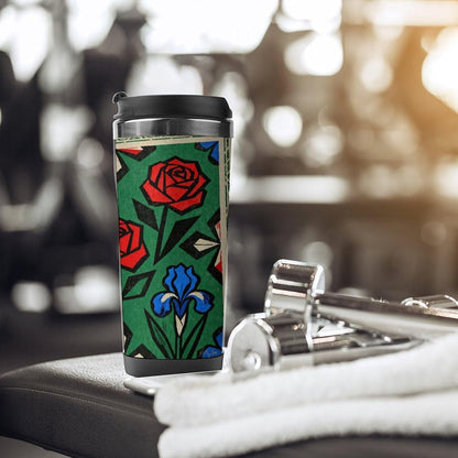 13oz Insulated Travel Coffee Mug Reusable Coffee Cup Water Bottle | Vivid Floral Clusters Travel Mug with Leak Proof Lid Double Wall Stainless Steel Coffee Tumbler Personalized Gift