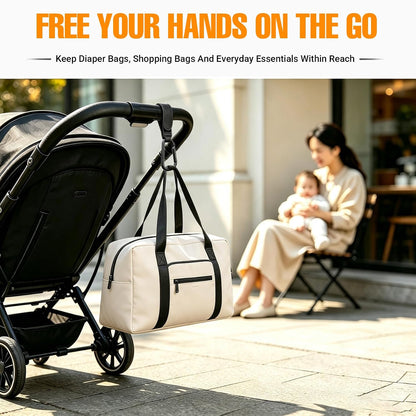 Stroller Hooks for Bags, 4 Pack Adjustable Stroller Carabiner Clips