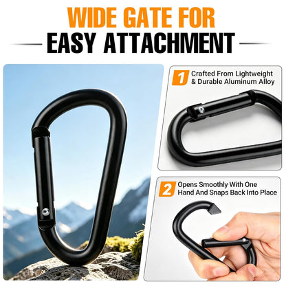 Stroller Hooks for Bags, 4 Pack Adjustable Stroller Carabiner Clips