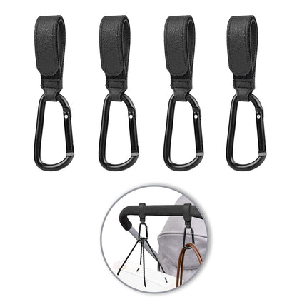 Stroller Hooks for Bags, 4 Pack Adjustable Stroller Carabiner Clips