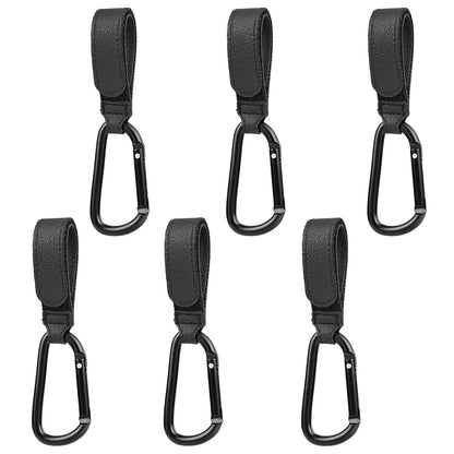 Stroller Hooks for Bags, 4 Pack Adjustable Stroller Carabiner Clips