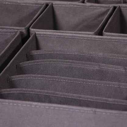 4 Pack Foldable Cloth Storage Box Closet Dresser Drawer Organizer Fabric Baskets Bins Containers Divider for Clothes Underwear Bras Socks Lingerie Clothing, Dark Grey 22-0000