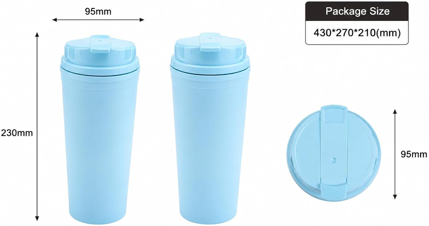Coffee Cup 650ml – Blue Insulated Travel Mug with Leak-Proof Flip Lid