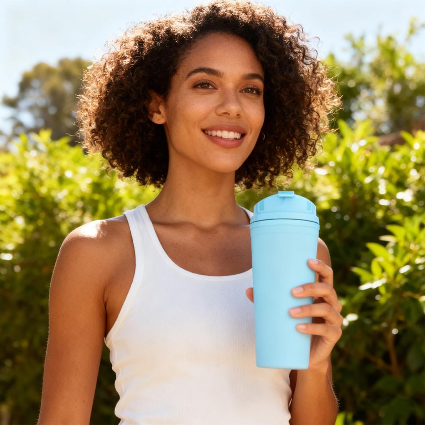 Coffee Cup 650ml – Blue Insulated Travel Mug with Leak-Proof Flip Lid
