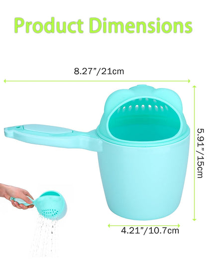 Detachable Tear-Free Waterfall Baby Rinse Cup, Shampoo Flusher for Hair Bathing (Green)