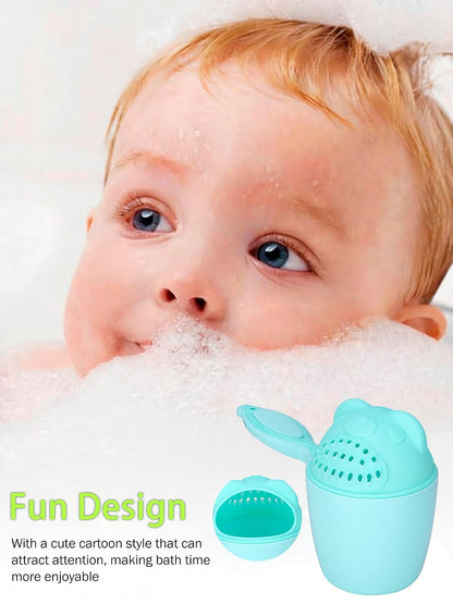 Detachable Tear-Free Waterfall Baby Rinse Cup, Shampoo Flusher for Hair Bathing (Green)