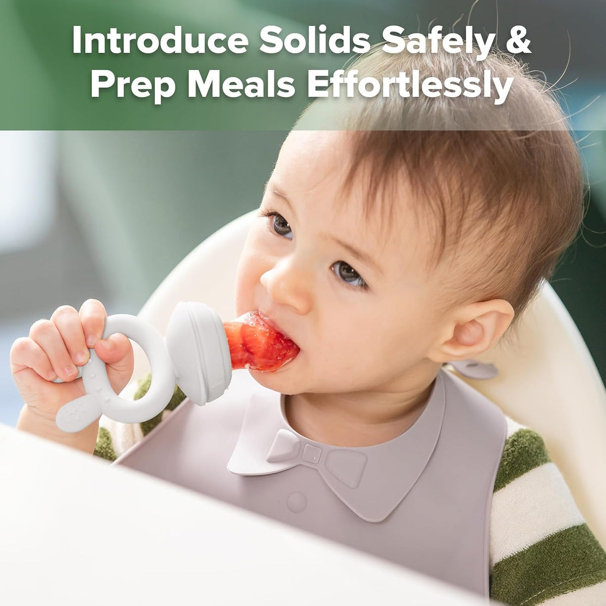 Baby Fruit Food Feeder & Silicone Sip-N-Snack Cup(Slate Grey & Grey)