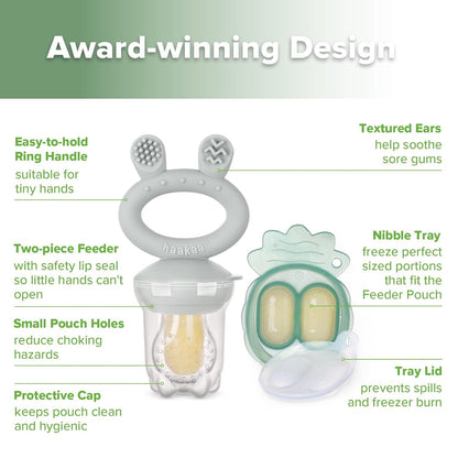 Baby Fruit Food Feeder & Silicone Sip-N-Snack Cup(Slate Grey & Grey)