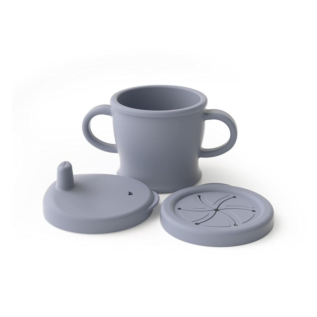 Baby Fruit Food Feeder & Silicone Sip-N-Snack Cup(Slate Grey & Grey)