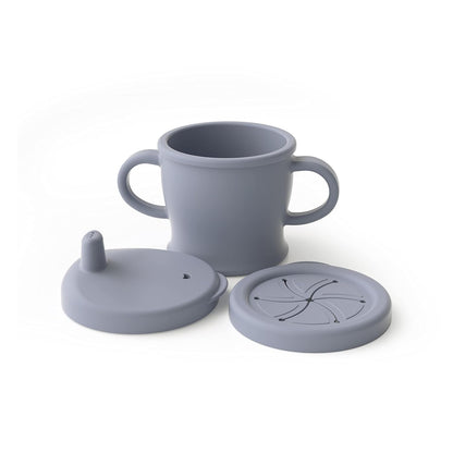 Baby Fruit Food Feeder & Silicone Sip-N-Snack Cup(Slate Grey & Grey)