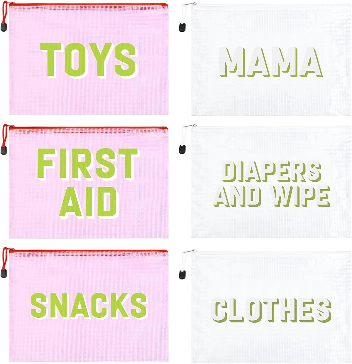 6pcs Hospital Diaper Bag Organizing Pouches for Labor and Delivery, Maternity Essentials Diaper Bag Organizer for Mommy Travel - Blue/Yellow