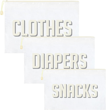 6pcs Hospital Diaper Bag Organizing Pouches for Labor and Delivery, Maternity Essentials Diaper Bag Organizer for Mommy Travel - Blue/Yellow