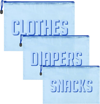 6pcs Hospital Diaper Bag Organizing Pouches for Labor and Delivery, Maternity Essentials Diaper Bag Organizer for Mommy Travel - Blue/Yellow