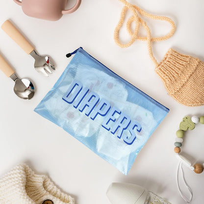6pcs Hospital Diaper Bag Organizing Pouches for Labor and Delivery, Maternity Essentials Diaper Bag Organizer for Mommy Travel - Blue/Yellow