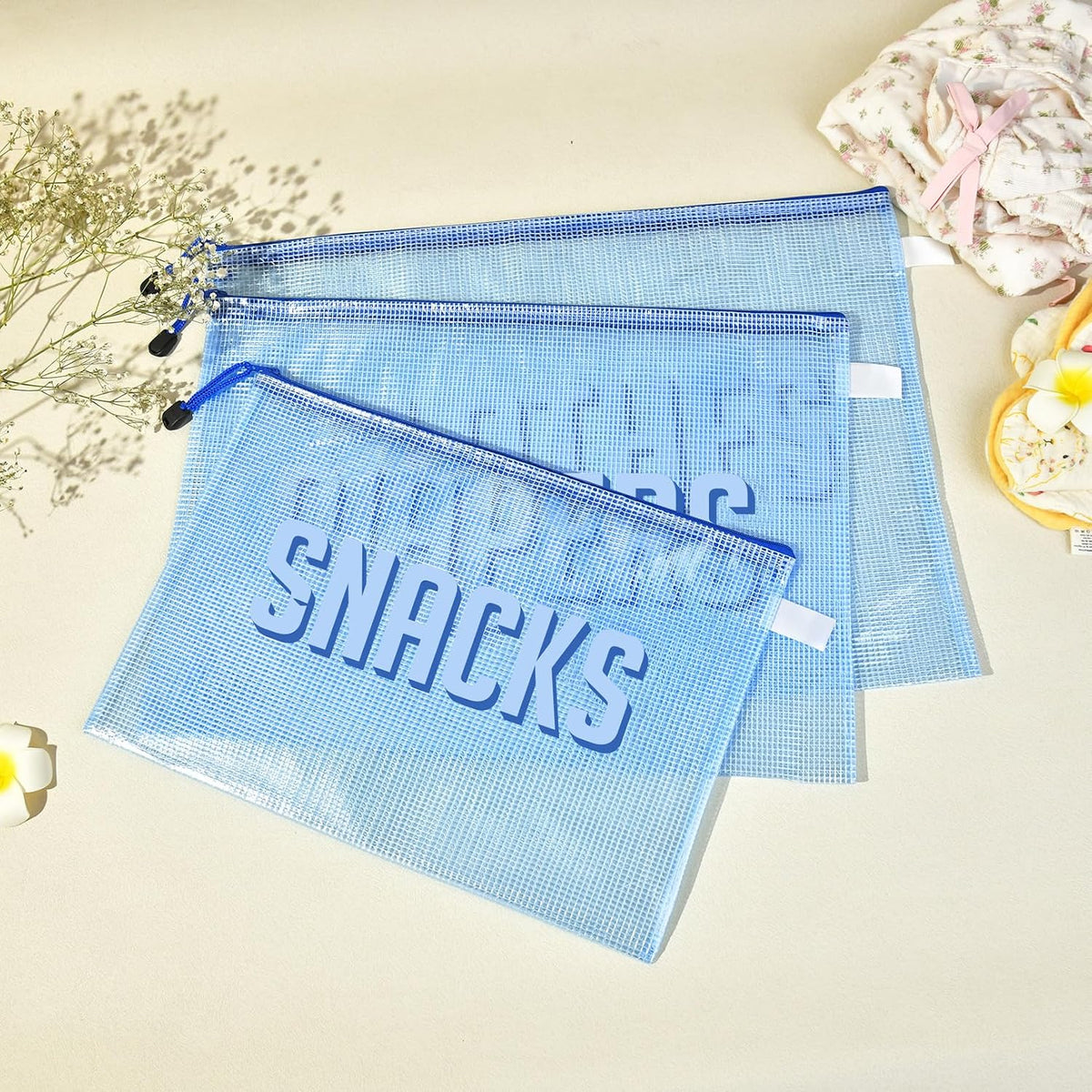 6pcs Hospital Diaper Bag Organizing Pouches for Labor and Delivery, Maternity Essentials Diaper Bag Organizer for Mommy Travel - Blue/Yellow
