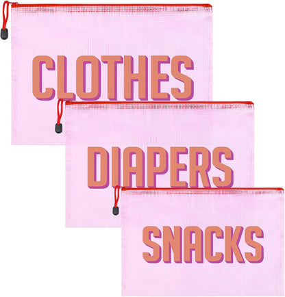 6pcs Hospital Diaper Bag Organizing Pouches for Labor and Delivery, Maternity Essentials Diaper Bag Organizer for Mommy Travel - Blue/Yellow