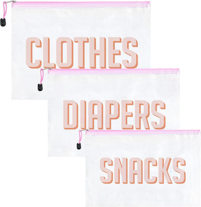6pcs Hospital Diaper Bag Organizing Pouches for Labor and Delivery, Maternity Essentials Diaper Bag Organizer for Mommy Travel - Blue/Yellow