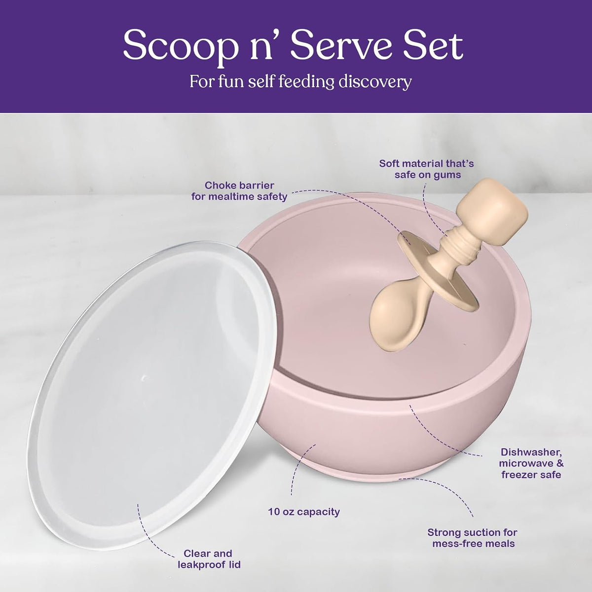 Silicone Baby Feeding Set - Suction Bowls With Lids and Spoons for Infants 0-6 Months, Extra Strong, BPA Free - Essentials for Babies & Toddlers