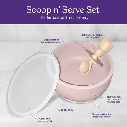 Silicone Baby Feeding Set - Suction Bowls With Lids and Spoons for Infants 0-6 Months, Extra Strong, BPA Free - Essentials for Babies & Toddlers