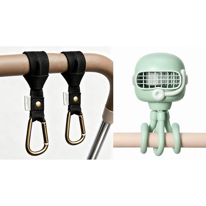 Baby Stroller Hooks & Baby Stroller Fan Combo