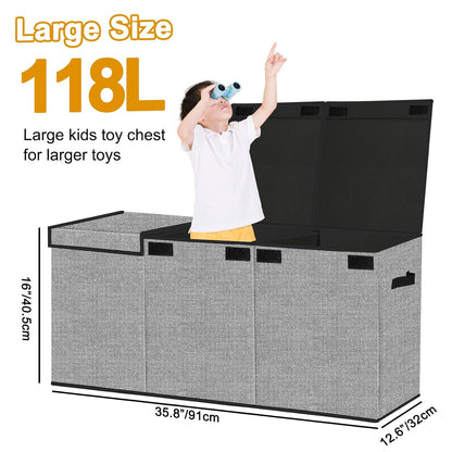 Extra Large Toy Box with Lid Foldable Plush Toy Organizer Chest