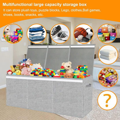 Extra Large Toy Box with Lid Foldable Plush Toy Organizer Chest