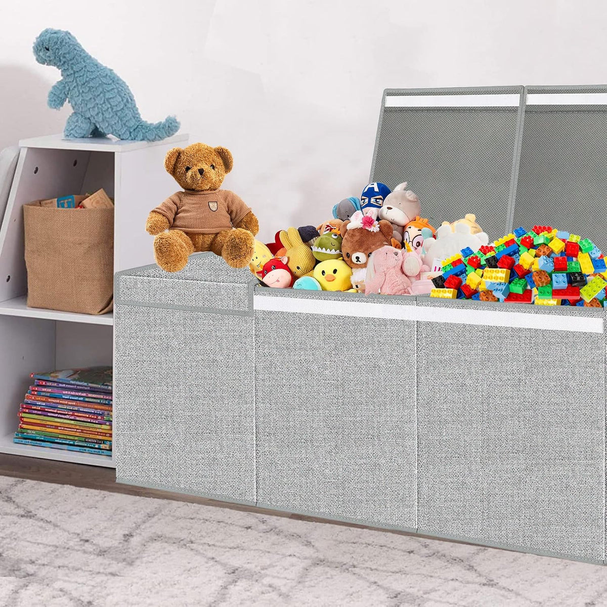 Extra Large Toy Box with Lid Foldable Plush Toy Organizer Chest