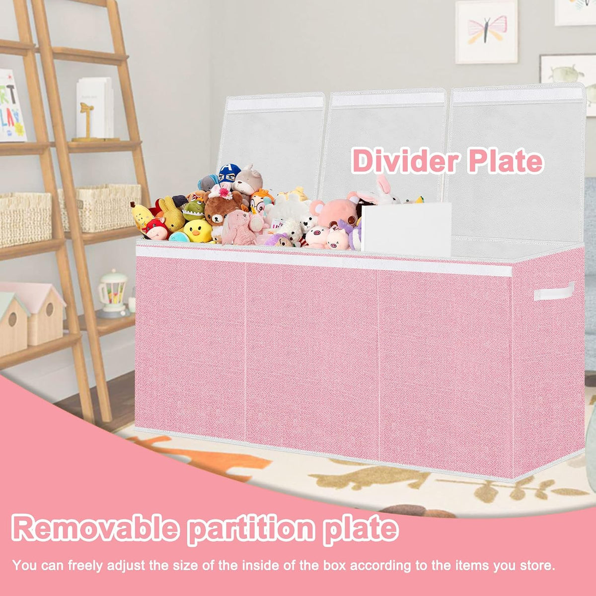Extra Large Toy Box with Lid Foldable Plush Toy Organizer Chest