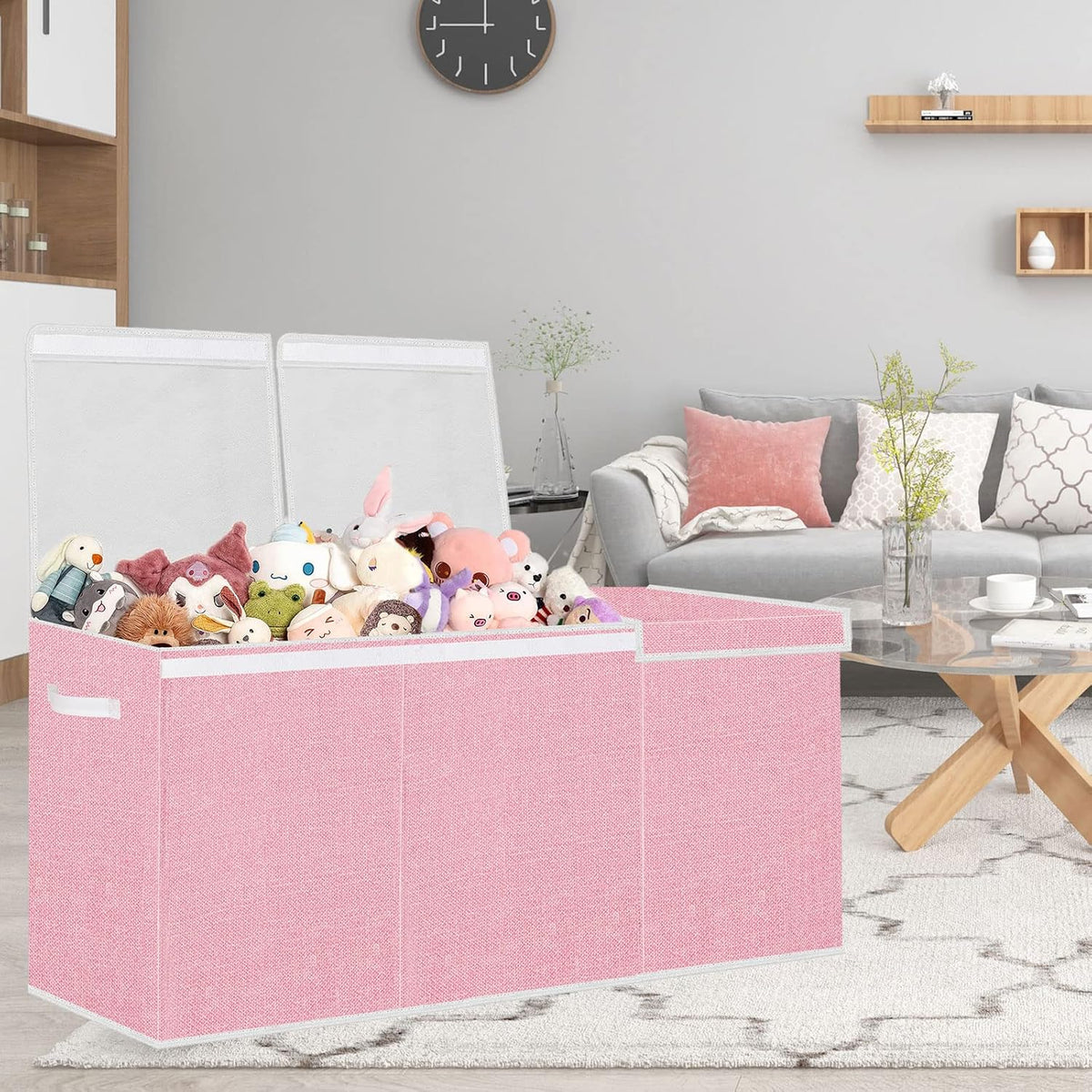 Extra Large Toy Box with Lid Foldable Plush Toy Organizer Chest