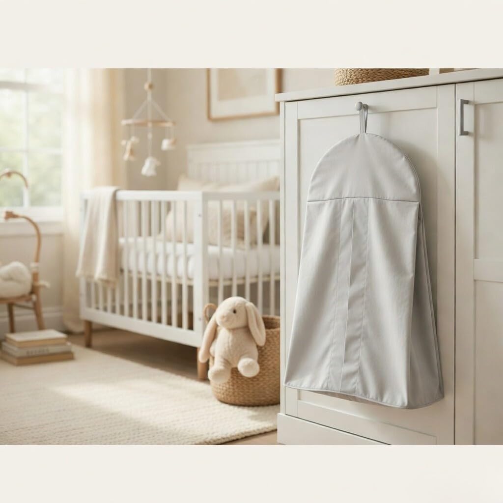 Light Pink Hanging Baby Diaper Caddy Organizer for Changing Station; Baby Nursery Décor for Girls; Diaper Stacker with Hook for Easy Reach - Safe Diaper Changes; Portable, Washable and Foldable