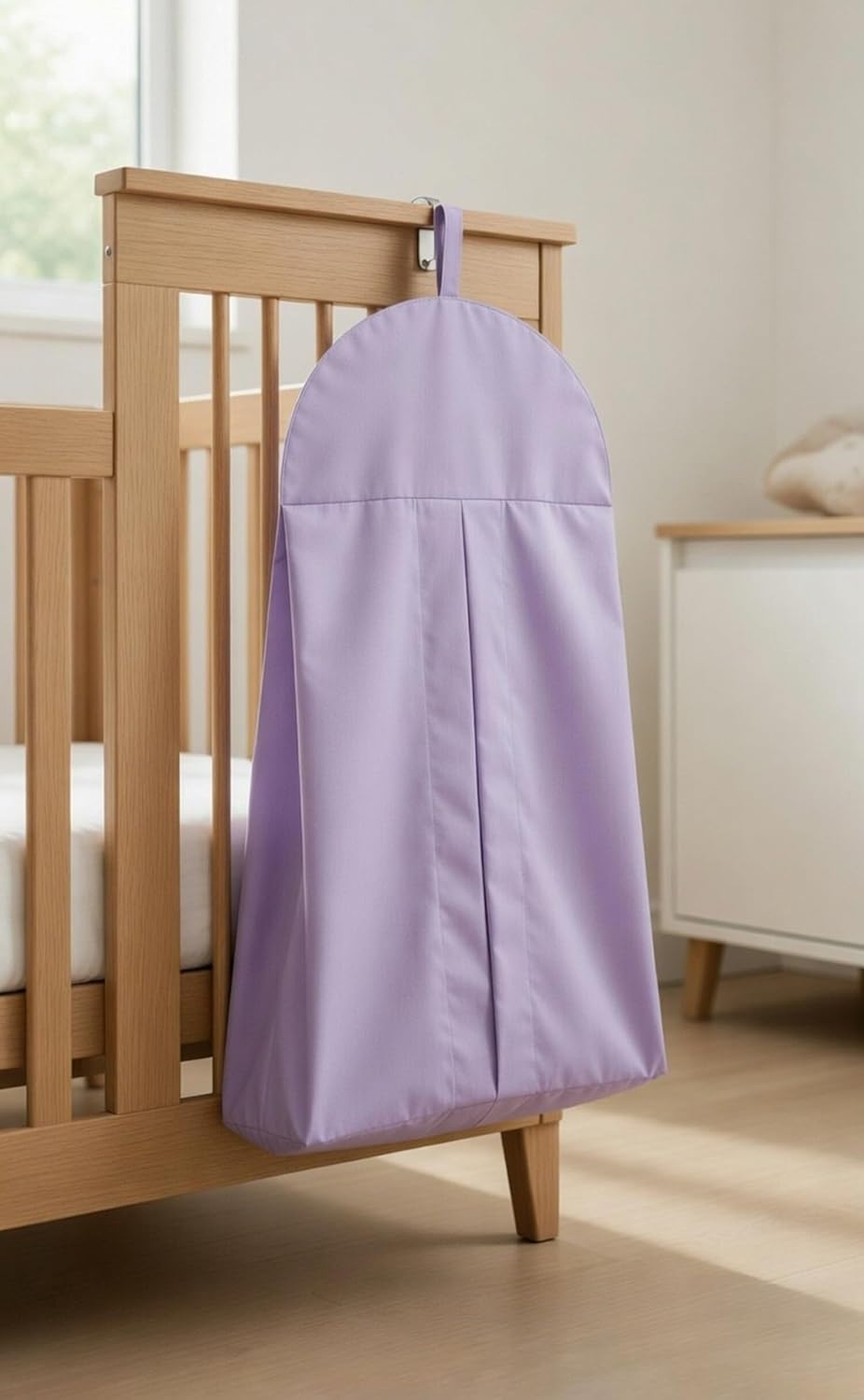 Light Pink Hanging Baby Diaper Caddy Organizer for Changing Station; Baby Nursery Décor for Girls; Diaper Stacker with Hook for Easy Reach - Safe Diaper Changes; Portable, Washable and Foldable