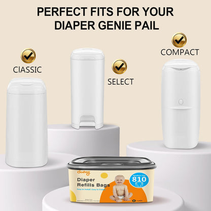 Jumbo Square Refill Fits Diaper Genie Classic, Compact, Select Pails