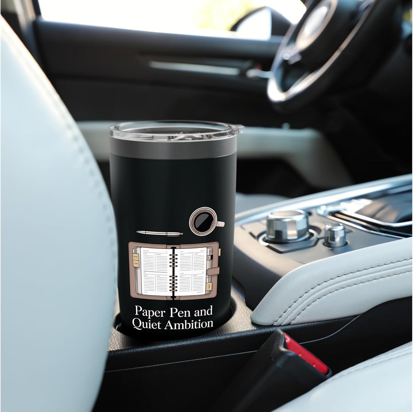 Paper Pen & Quiet Ambition Minimalist Office Stainless Steel Insulated Tumbler