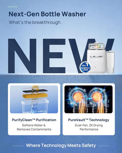 SafeguardPlus Bottle Washer, Sterilizer &Dryer, Water Purification