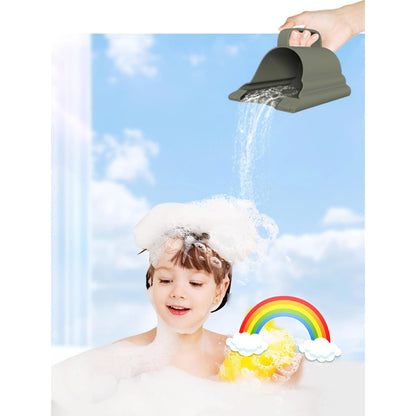 Bath Rinse Cup Silicone Shampoo Rinser Hair Shampoo Rinser Portable Bathing Tool for Toddler Body Washing Rinse Cup Bath Multifunctional Bathing Tool for