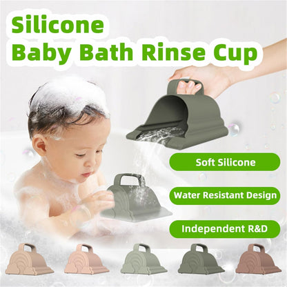Bath Rinse Cup Silicone Shampoo Rinser Hair Shampoo Rinser Portable Bathing Tool for Toddler Body Washing Rinse Cup Bath Multifunctional Bathing Tool for
