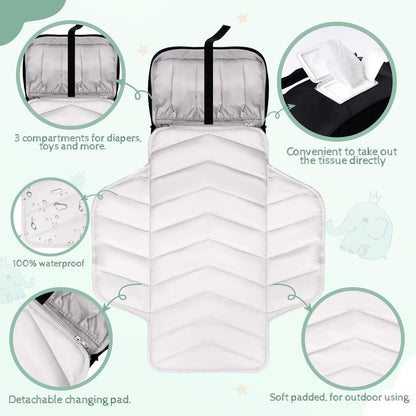 Premium Small Diaper Bag - Lightweight, Spacious & with Portable Changing Pad – Little Baby Bag Perfect for Day Trips – Quick-Access Wipes Pocket & Dedicated Parents’ Organizer Swan