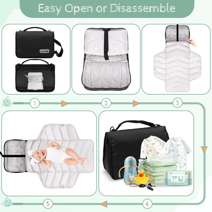Premium Small Diaper Bag - Lightweight, Spacious & with Portable Changing Pad – Little Baby Bag Perfect for Day Trips – Quick-Access Wipes Pocket & Dedicated Parents’ Organizer Swan