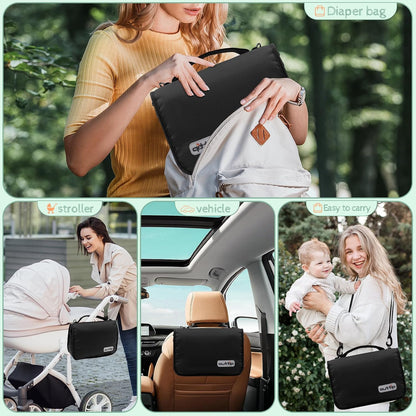 Premium Small Diaper Bag - Lightweight, Spacious & with Portable Changing Pad – Little Baby Bag Perfect for Day Trips – Quick-Access Wipes Pocket & Dedicated Parents’ Organizer Swan